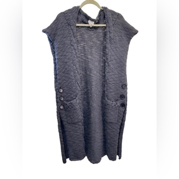 COPY - BILLY REID Gray Wool knitted Tunic Cardigan Sweater - Picture 5 of 9